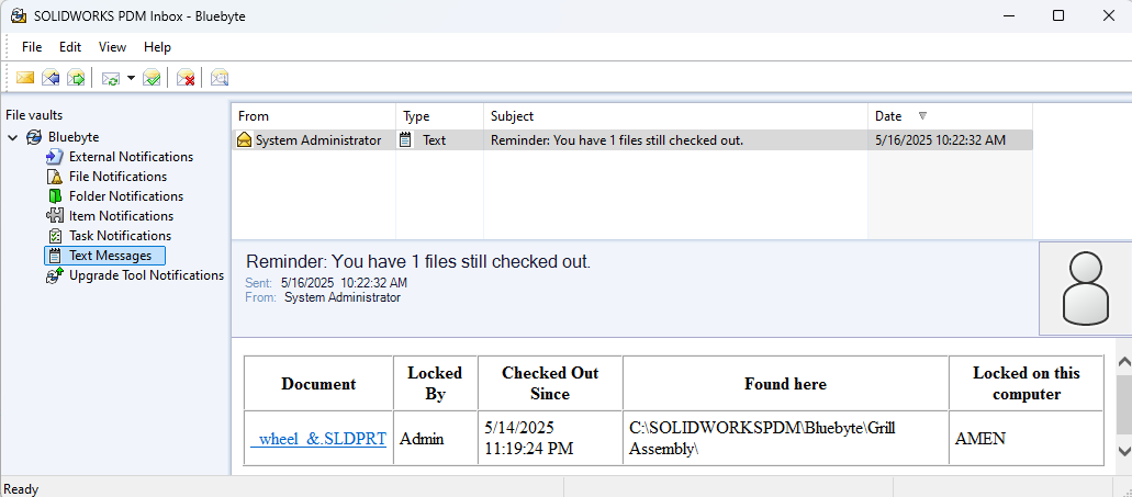 Sample notificiation