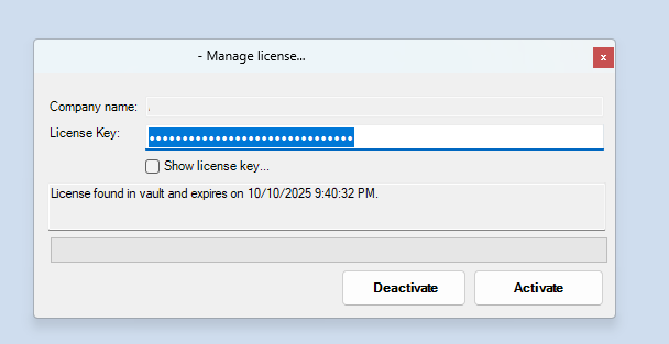 Activate license