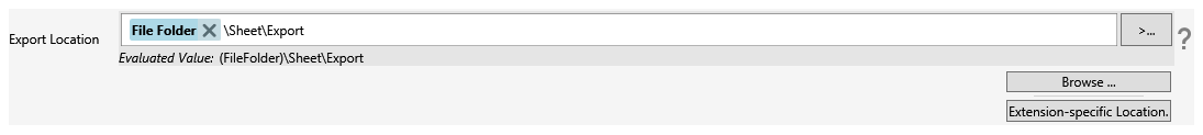 Export Location setting