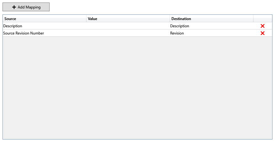 Variable mapping dialog