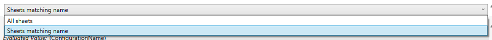Sheets to export dropdown