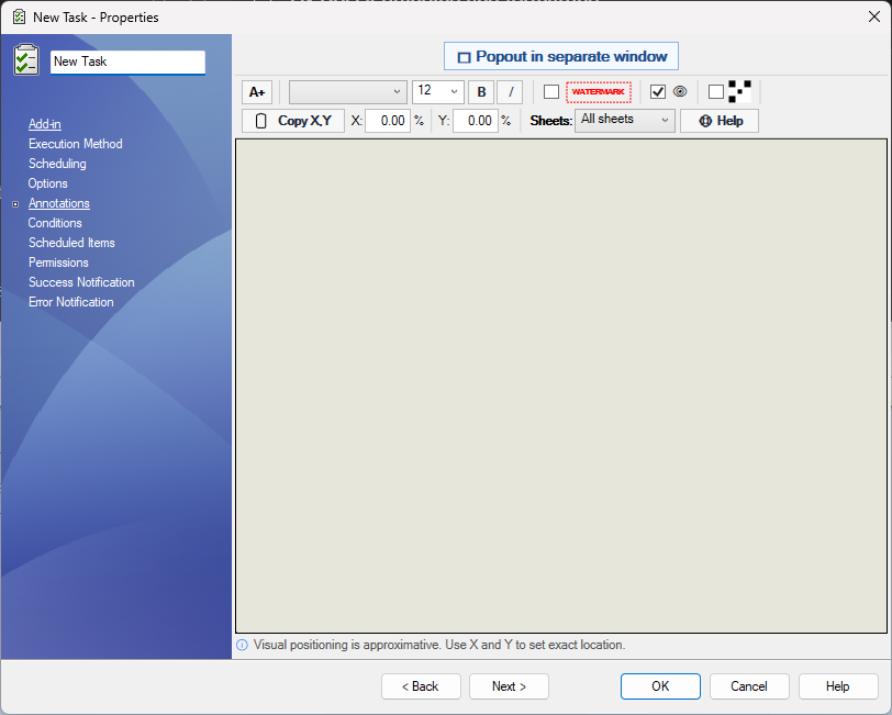 PDMPublisher Annotations setup page