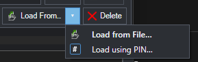 Load using PIN command in the Load From menu
